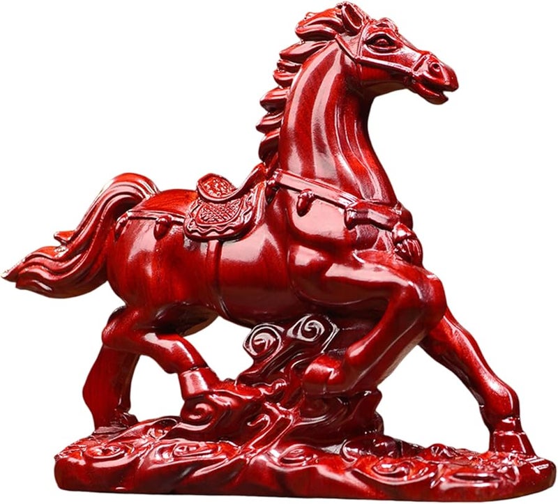 تمثال الحصان روزوود فنغ شوي 3 1 بوصة منحوتة خشبية لتزيين مكتب المنزل أو المكتب - Image 1